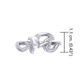Manta Ray With Wave Silver Ring TRI2432 - DiveSilver Jewelry